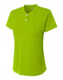 A4 Womens 2-Button Tek Henley (NW3143), Color 'Lime'